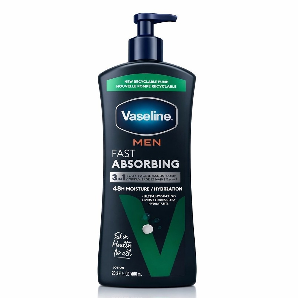 Vaseline - Men Fast Absorbing Lotion (20.3 oz) - Body Face Hands‎ Pump